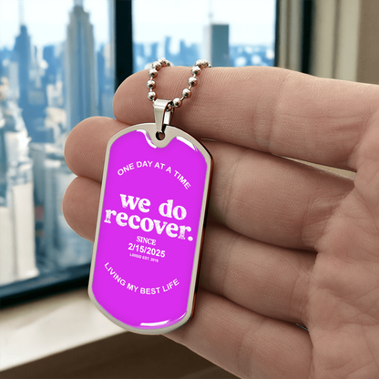 We Do Recover with Personalized 'Sober Since' Date Sober Jewelry graphic detail (view 4)
