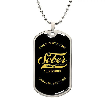 High-quality sobriety gift dog tag pendant