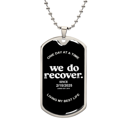Loosid We Do Recover with Personalized 'Sober Since' Date Sober Jewelry featuring the design