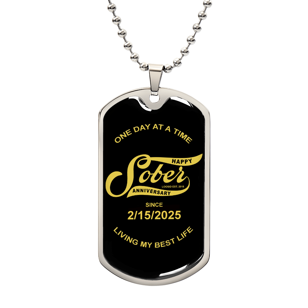 Loosid Happy Sober Anniversary W Sober Date Sober Jewelry featuring the design