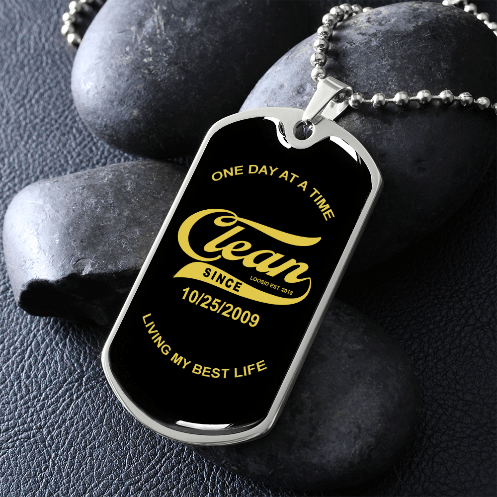 sobriety gift elegant dog tag for personal empowerment