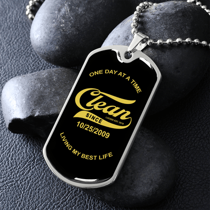 sobriety gift elegant dog tag for personal empowerment