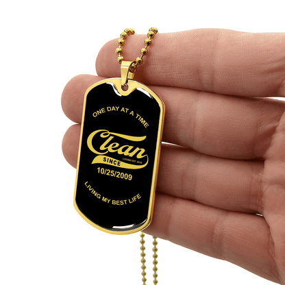 sobriety gift custom dog tag celebrating recovery