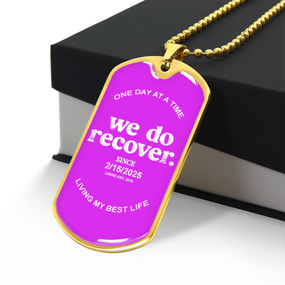 We Do Recover with Personalized 'Sober Since' Date Sober Jewelry product photo (view 10)