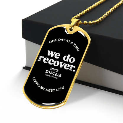 We Do Recover with Personalized 'Sober Since' Date Sober Jewelry packaging detail (view 8)