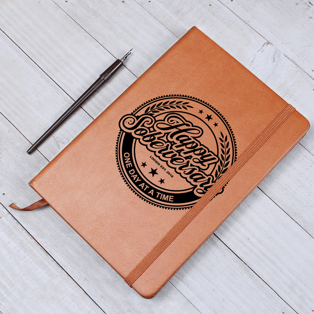 Happy Soberversary Vegan Leather Journal