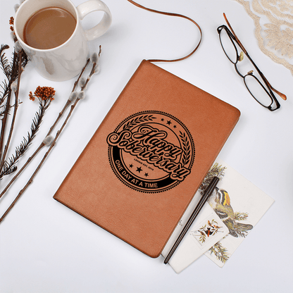 Happy Soberversary Vegan Leather Journal