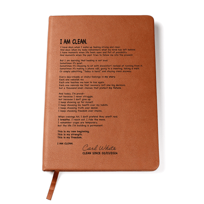 I AM CLEAN sober journal - front