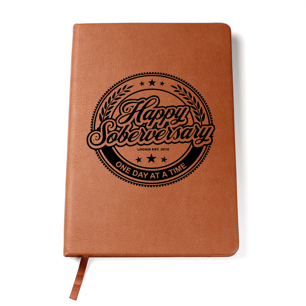 Happy Soberversary Vegan Leather Journal