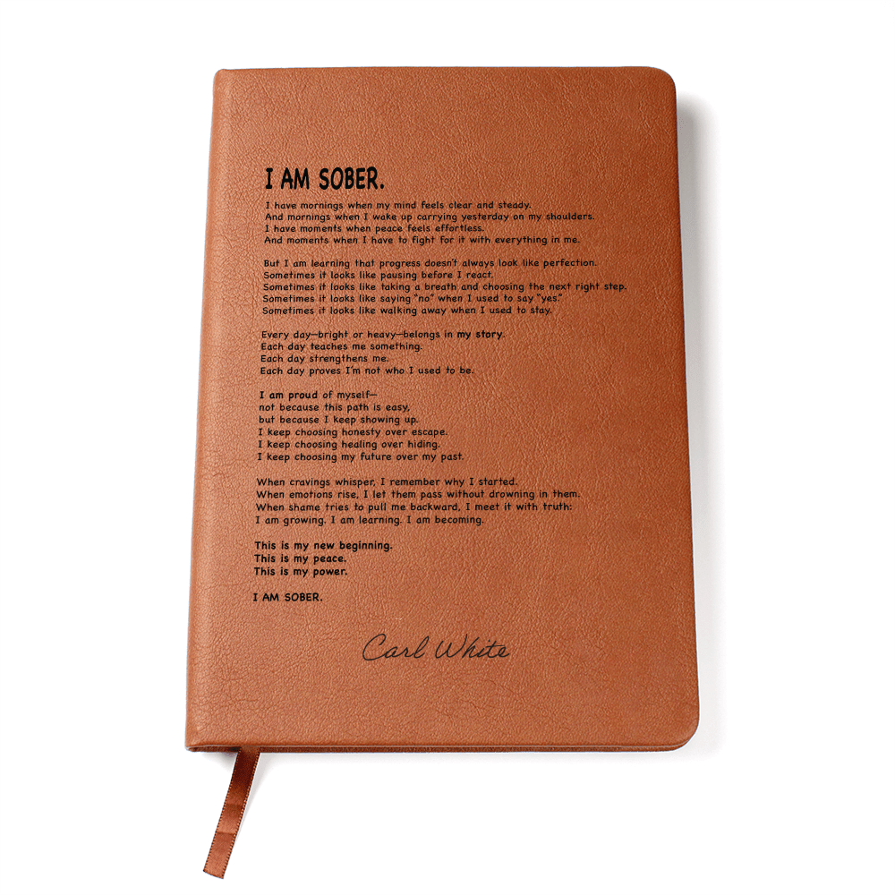 i am sober journal - sobriety gift - front
