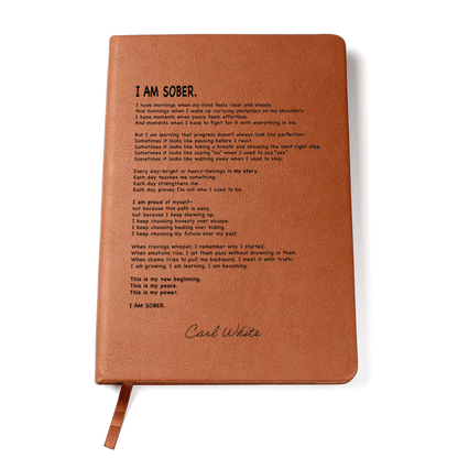 i am sober journal - sobriety gift - front