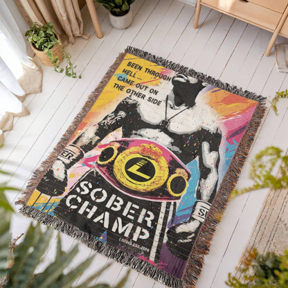 Sober Champ Man Heirloom Woven Blanket