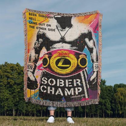 Sober Champ Man Heirloom Woven Blanket