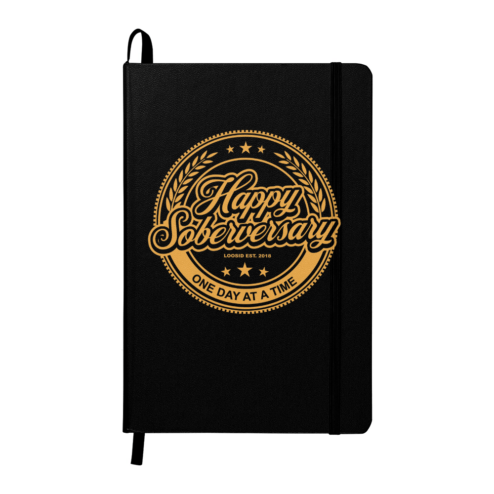 Happy Soberversary Vegan Leather Journal
