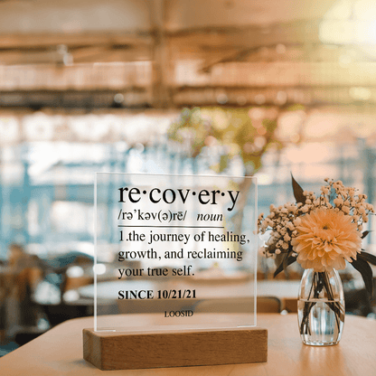 Recovery Acrylic Plaqye w Personalize Sober Date Sobriety Gift product photo (view 10)
