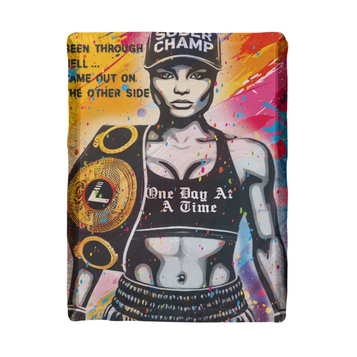 Sober Champ Woman Printed Woven Blanket