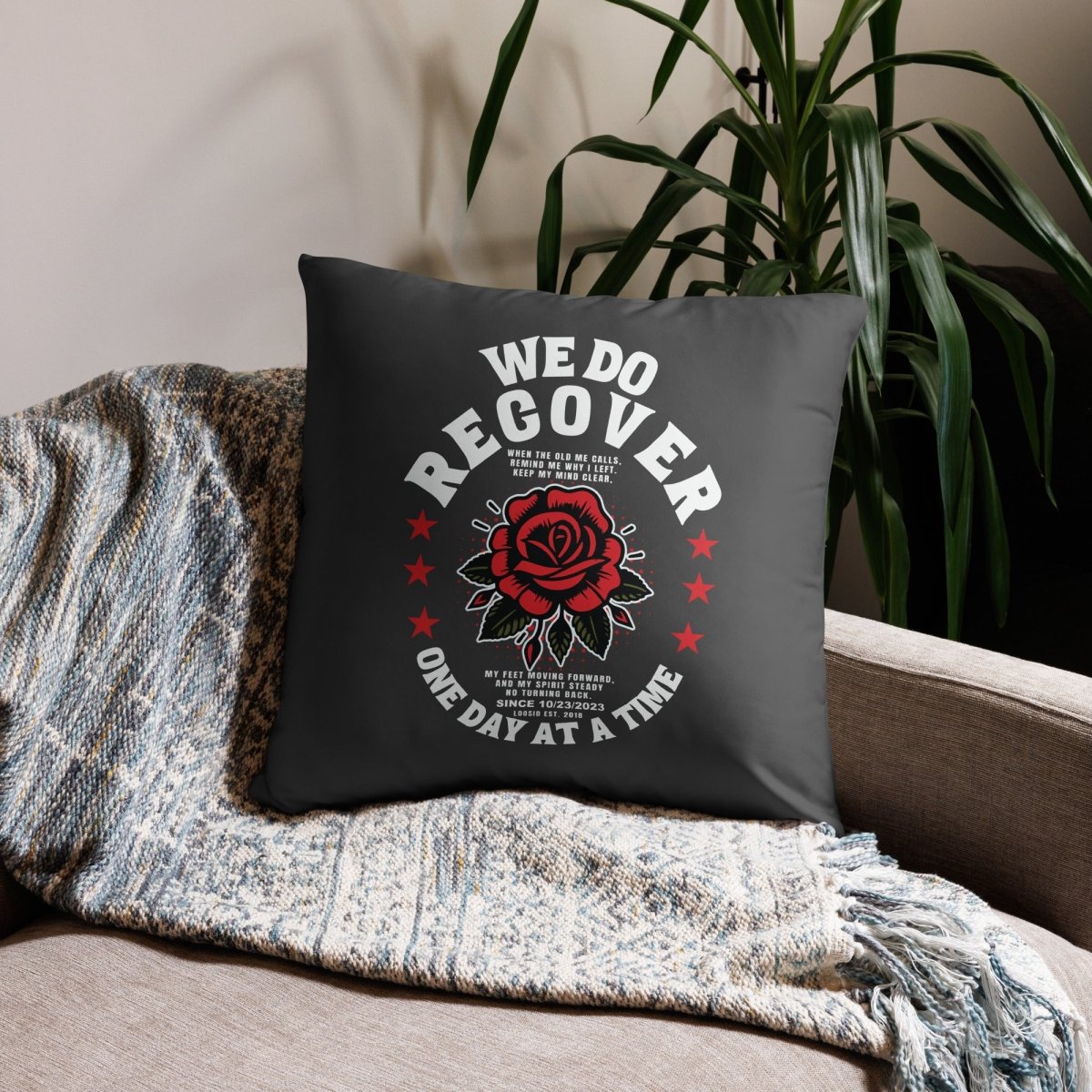 We Do Recover Sober Pillow graphic detail (view 4)