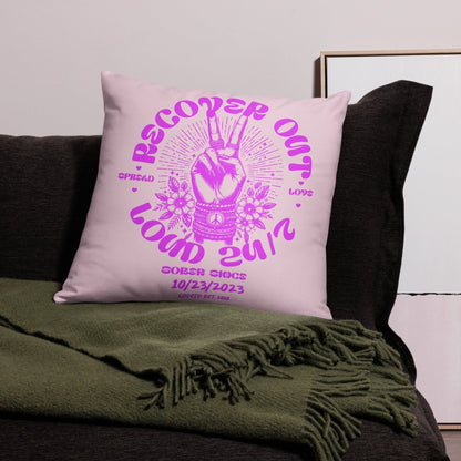Recover Out Loud Sober Pillow graphic detail (view 4)
