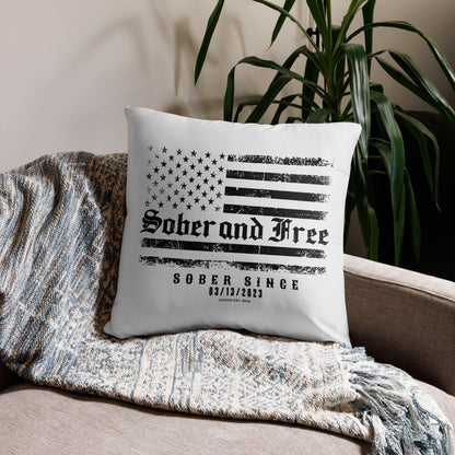 Sober and Free Sober Pillow graphic detail (view 4)