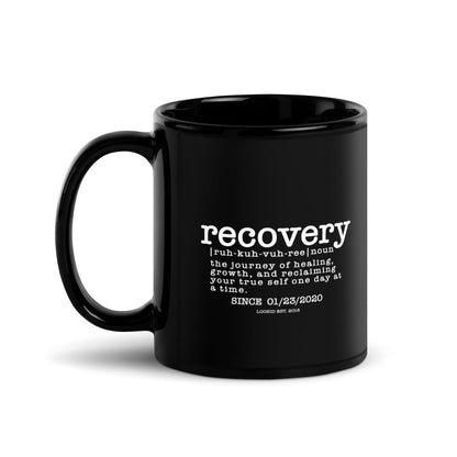 Recovery Definition Glossy Sober Sober Coffee Mug close-up view (view 2)