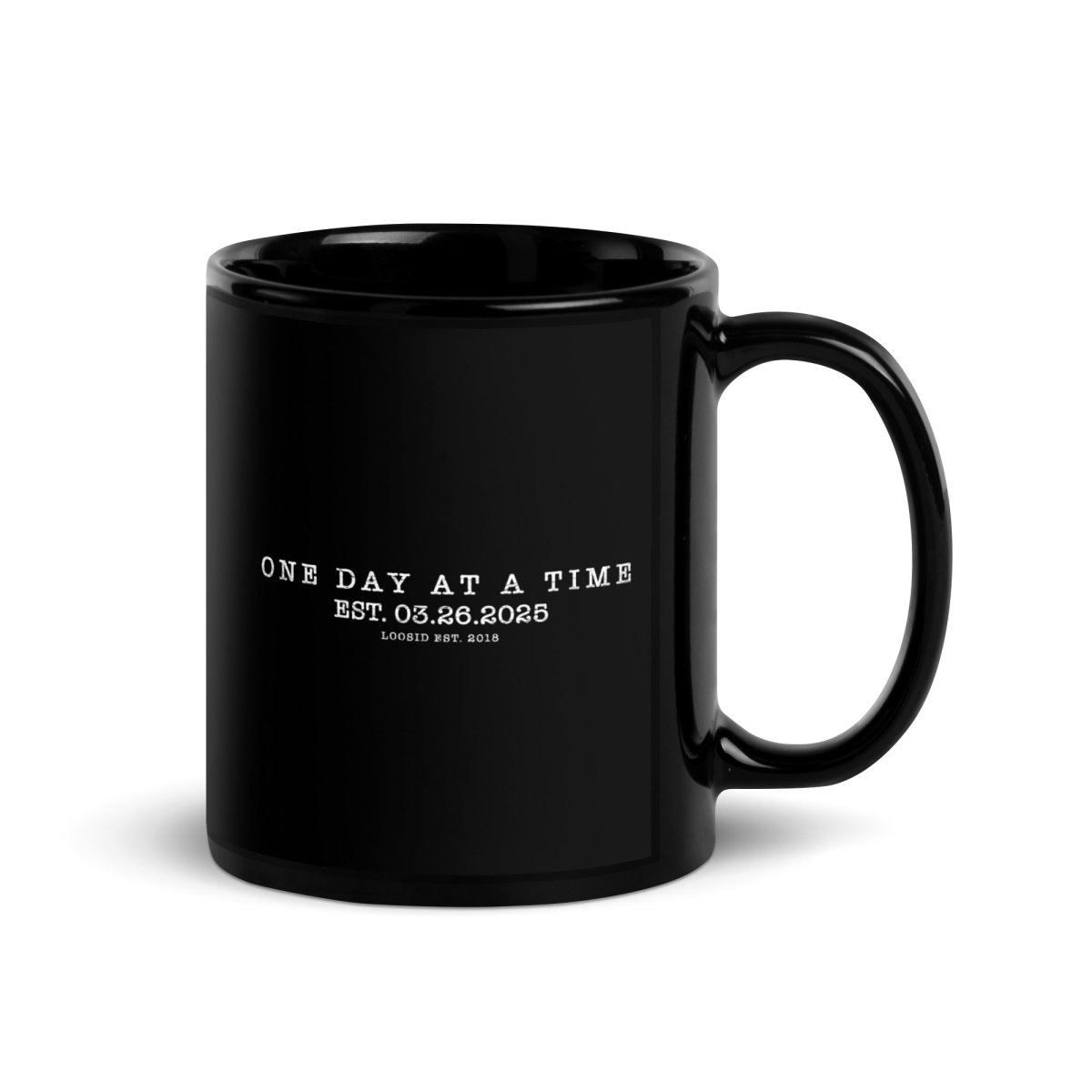 One Day at A Time Sober Coffee Mug flat lay styled image (view 3)