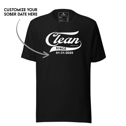 Clean Since Sober T Shirt graphic detail (view 4)