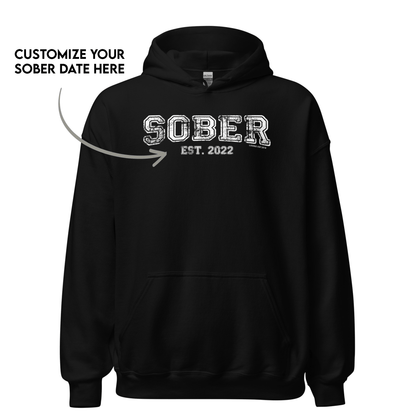 Men's Sober Est. Hoodie w/ Personalized Sobriety Year