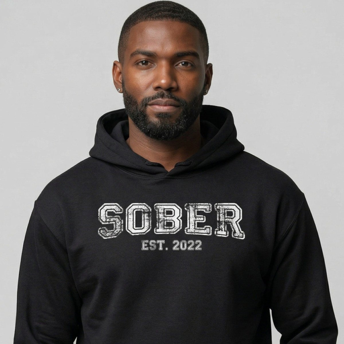 Men's Sober Est. Hoodie w/ Personalized Sobriety Year