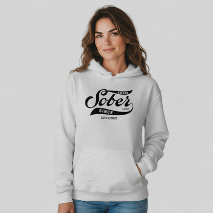 Recovery Hoodie | Women's Sober Since Hoodie with Custom Sober Date