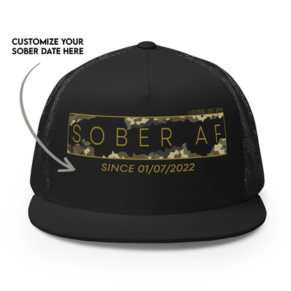 Personalized sober hat with custom sobriety date