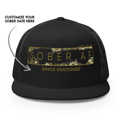 Loosid Camo Sober AF Sober Hat featuring the design