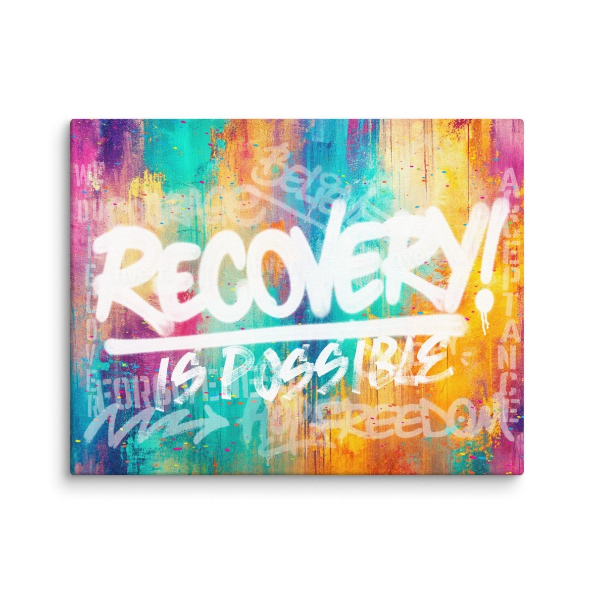 Recovery Is Possible Canvas for Inspirational Decor Sobriety Art flat lay styled image (view 3)