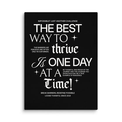 Be Thankful & Thrive Canvas with Recovery Quote Sobriety Art lifestyle view (view 5)