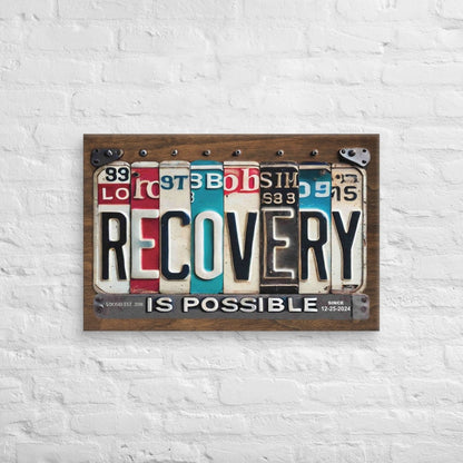 Recovery Is Possible License Plate Sobriety Art side view (view 6)