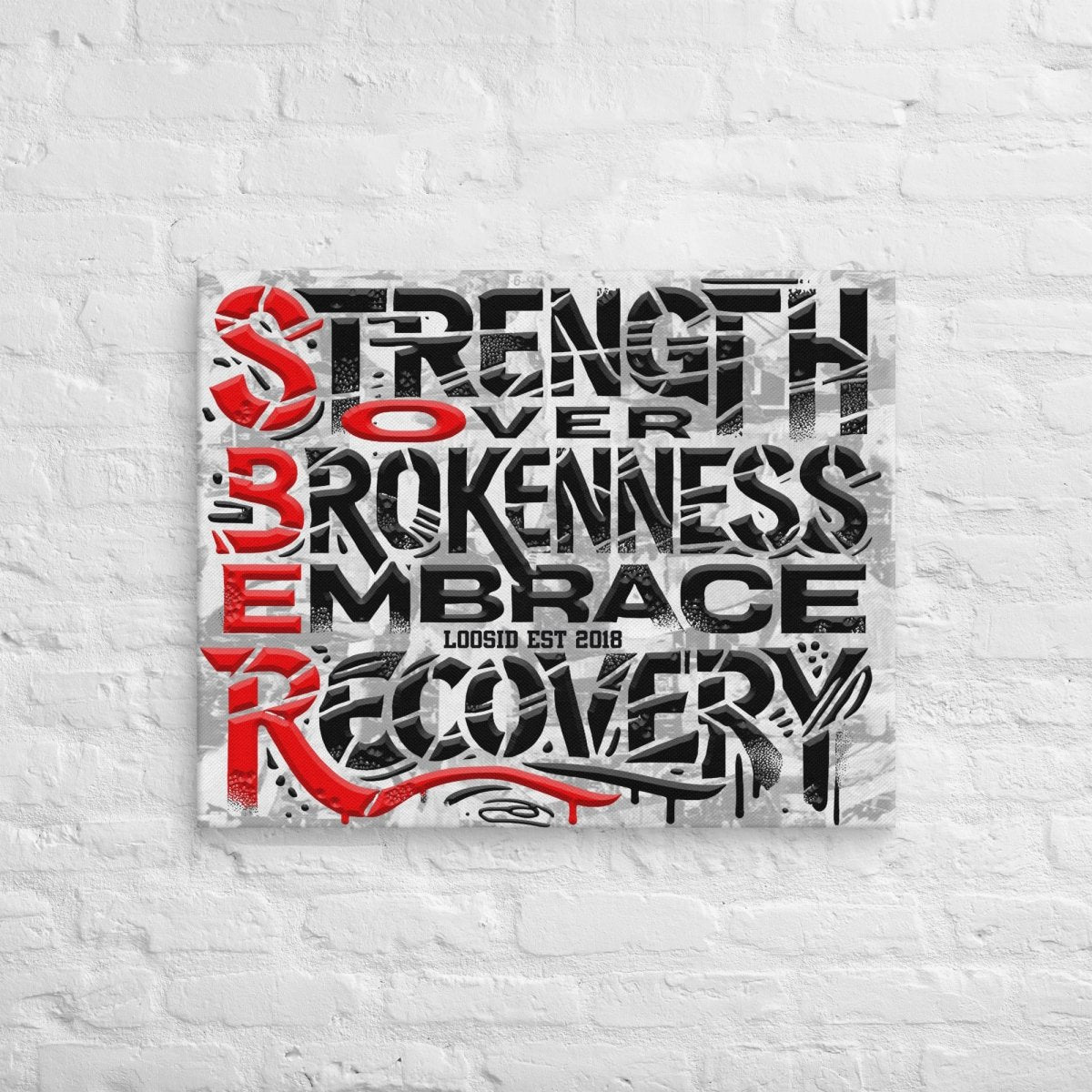 SOBER Strength Graffiti Canvas Art
