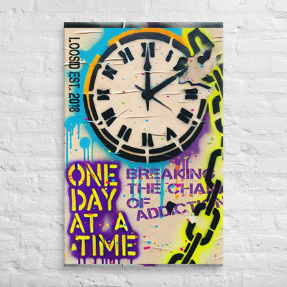 Loosid One Day at a Time Canvas Art Sobriety Art featuring the design