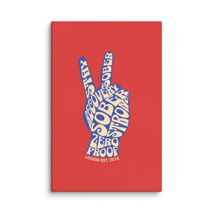Peace and Sober Canvas for Strength and Healing Sobriety Art flat lay styled image (view 3)