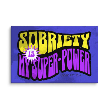 Super Power Canvas with Inspiring Recovery Message Sobriety Art graphic detail (view 4)