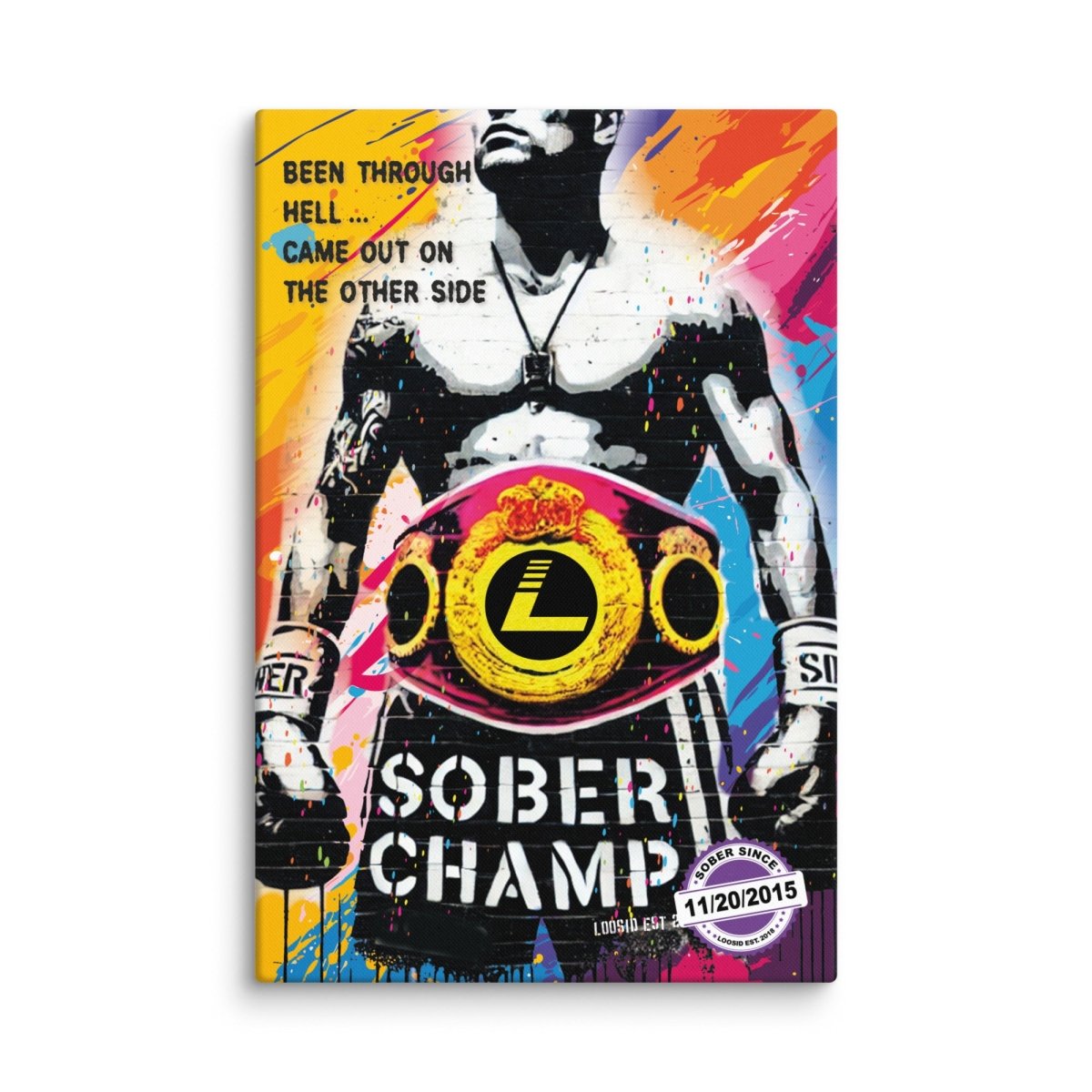 Sober Champ Man Sobriety Art lifestyle view (view 5)
