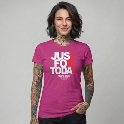 Just Try For Today Sober T Shirt with Custom Sobriety Date
