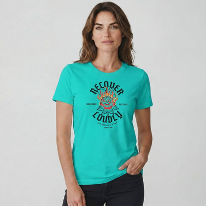 Recover Loudly Sober T Shirt with Custom Sobriety Date