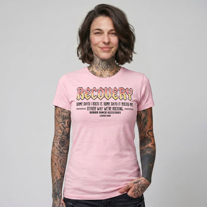 Recovery Rock Sober T Shirt product photo (view 20)