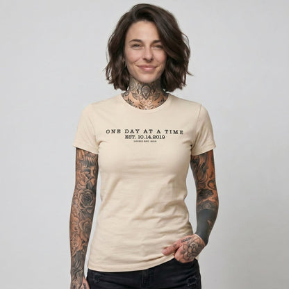 One Day At a Time Sober T Shirt side view (view 16)