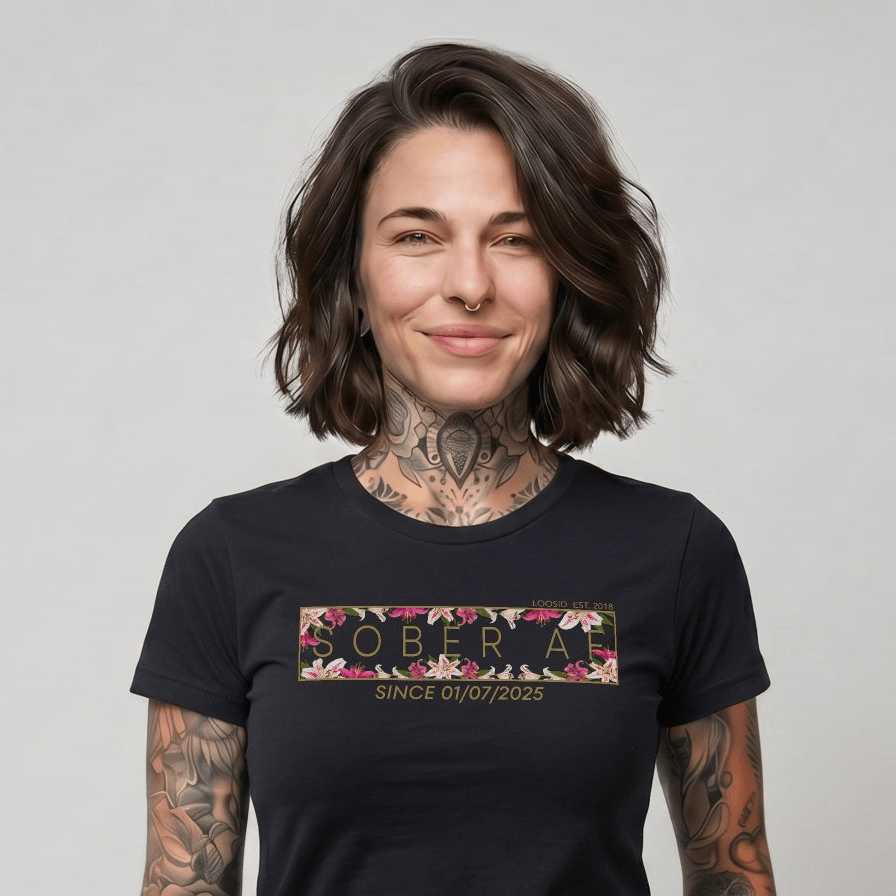 Sober AF Sober T Shirt back view (view 7)