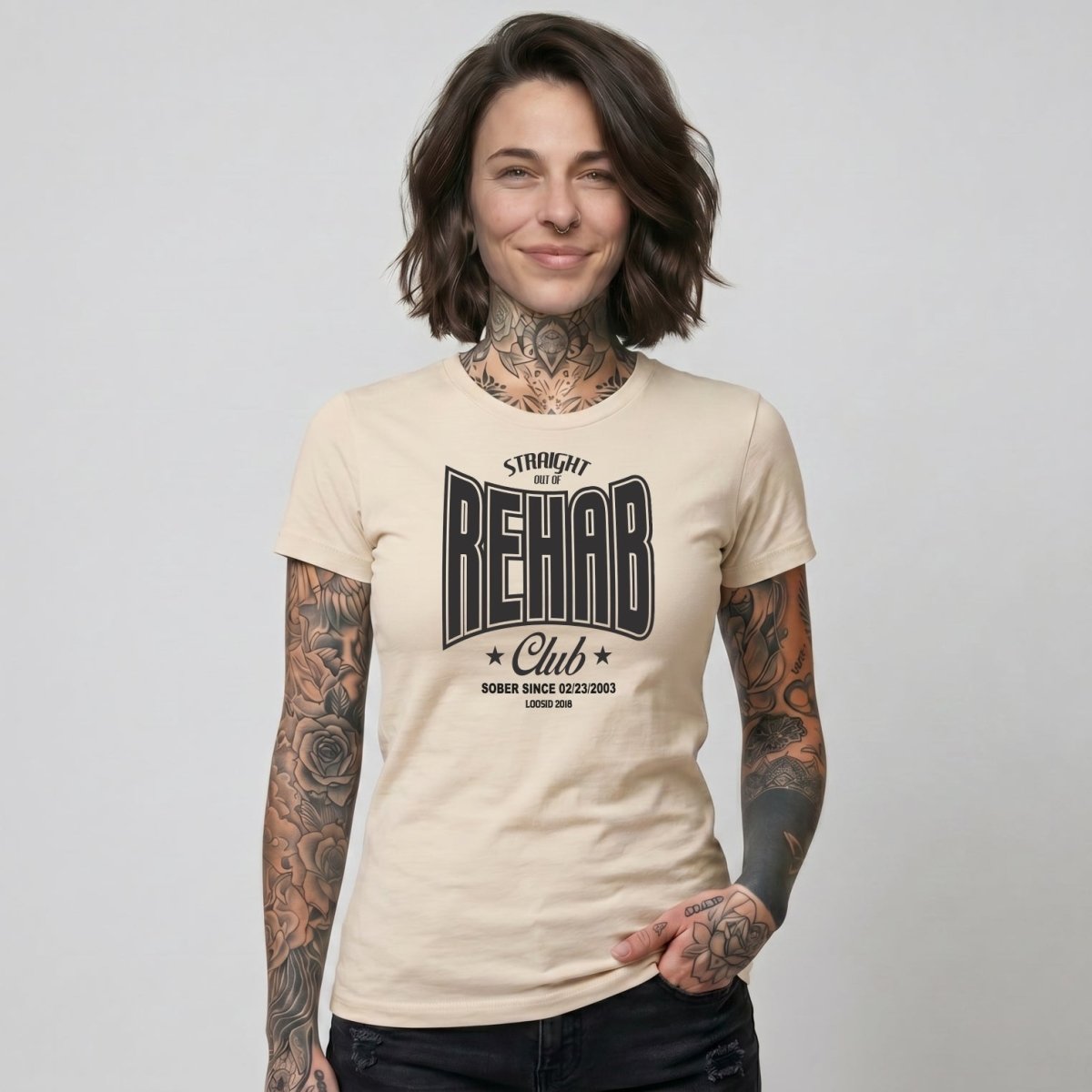 Rehab Sober T Shirt side view (view 16)