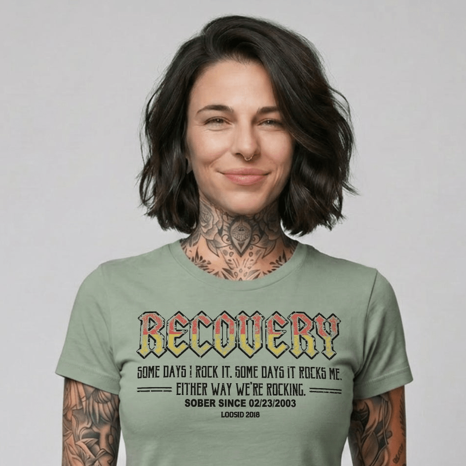 Recovery Rock Sober T Shirt close-up view (view 22)