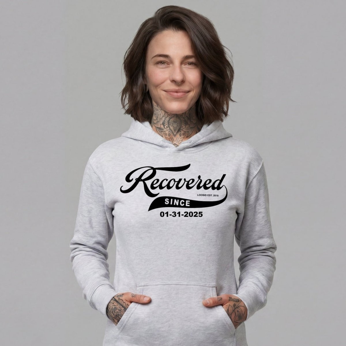 Women's Recovered Since Hoodie w/ Personalized Recovered Date