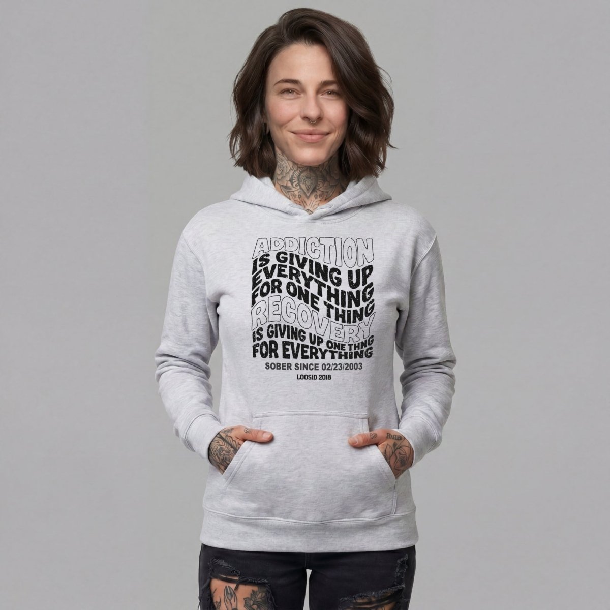Addiction is Giving up Recovery Hoodie product photo (view 20)