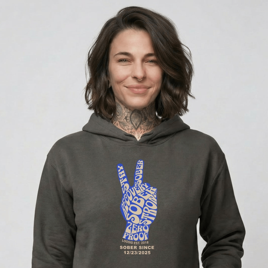 Peace & Sober Recovery Hoodie lifestyle view (view 15)
