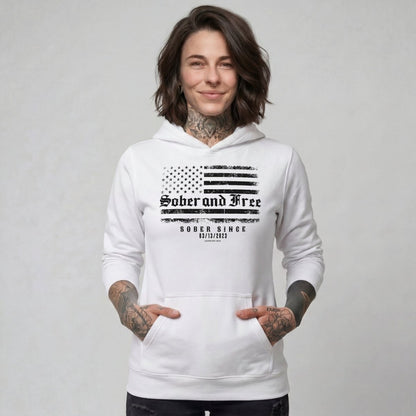 Sober and Free Custom Sobriety Date Recovery Hoodie packaging detail (view 28)